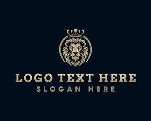 Luxe - Royal Crown Lion logo design