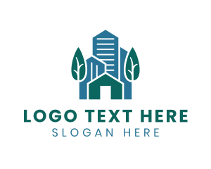 Office Space - Town Building Real Estate logo design