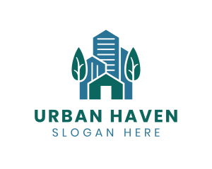 Town Building Real Estate logo design