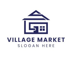 Village - Village House Structure logo design