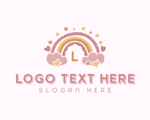 Preschool Rainbow Cloud logo design