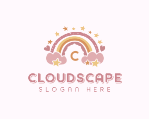 Preschool Rainbow Cloud logo design