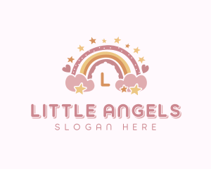 Preschool Rainbow Cloud logo design