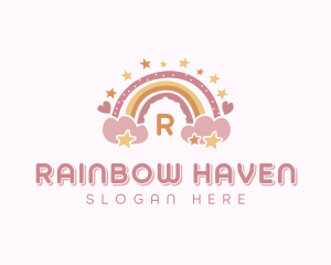 Preschool Rainbow Cloud logo design