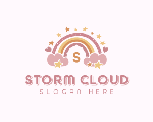 Preschool Rainbow Cloud logo design