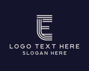 Strategist - Industrial Stripes Letter E logo design