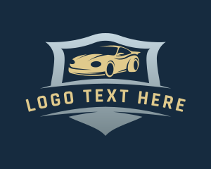 Auto Detailing - Sports Car Shield logo design