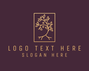 Plantation - Golden Forest Tree logo design