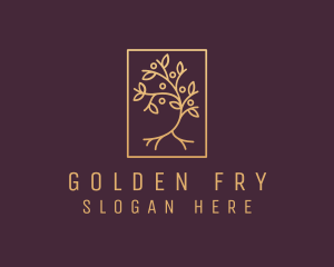 Golden Forest Tree logo design