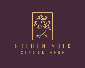 Golden Forest Tree logo design