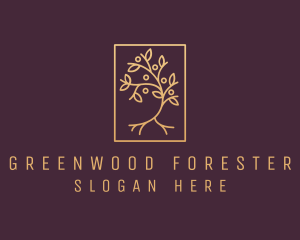 Golden Forest Tree logo design