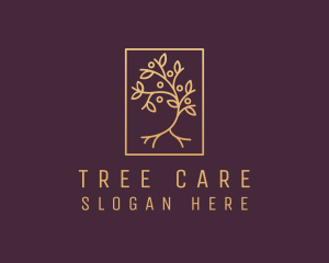 Golden Forest Tree logo design