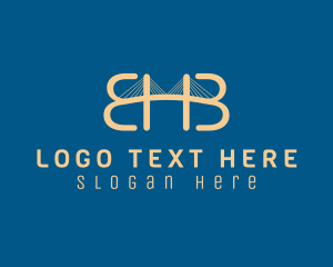 Building - Bride Monogram Letter EHB logo design