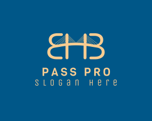 Pass - Bride Monogram Letter EHB logo design