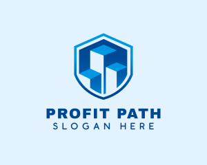 Profit - Chart Data Shield logo design