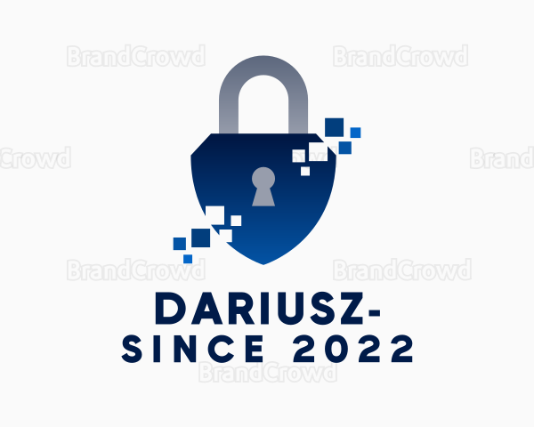 Pixel Protection Padlock Logo