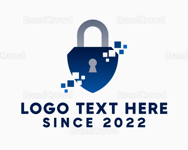 Pixel Protection Padlock Logo