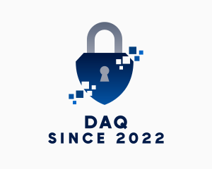 Data - Pixel Protection Padlock logo design