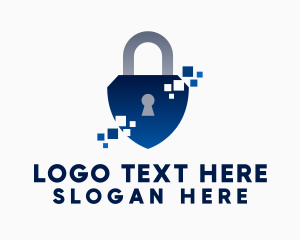 Pixel Protection Padlock Logo