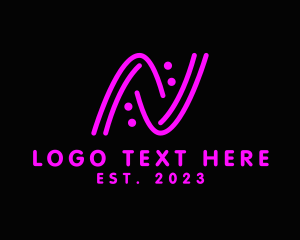 Pink - Minimalist Modern Letter N logo design