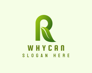 Organic Leaf Letter R Logo