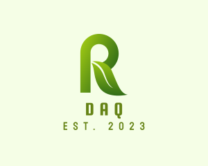 Massage - Organic Leaf Letter R logo design