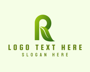 Organic Leaf Letter R Logo