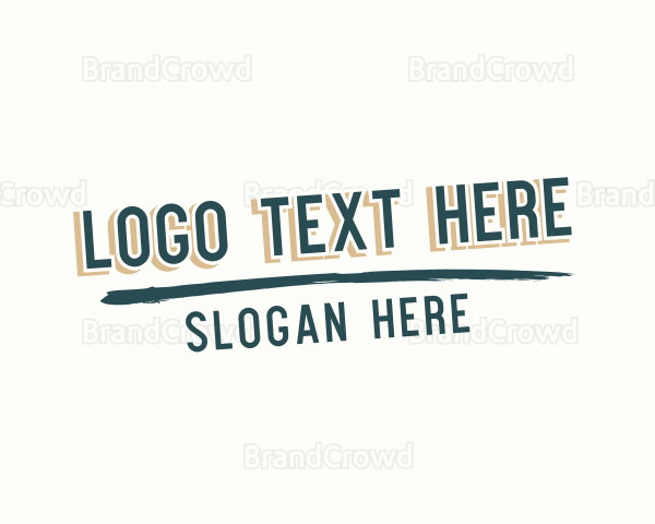 Slant Texture Underline Logo