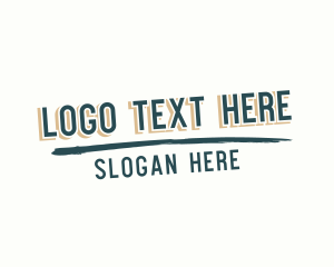 Economy - Slant Texture Underline logo design