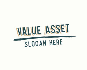Asset - Slant Texture Underline logo design