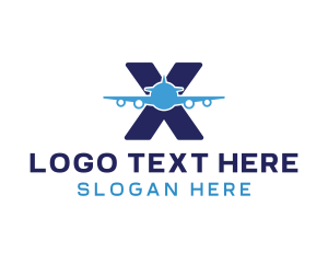 Alphabet - Aviation Airplane Letter X logo design