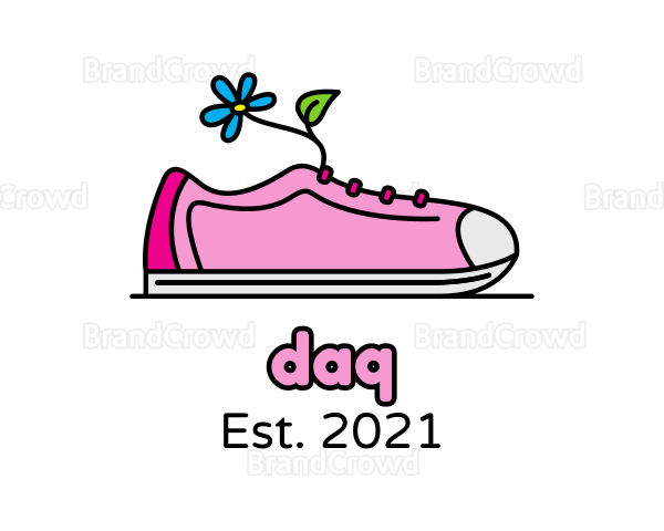 Floral Lady Sneaker Shoe Logo
