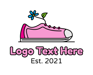 Footwear - Floral Lady Sneaker Shoe logo design