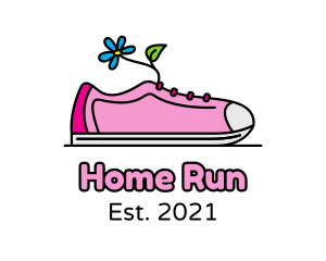 Floral Lady Sneaker Shoe logo design