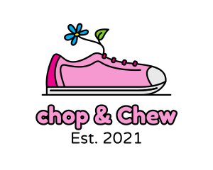 Sportswear - Floral Lady Sneaker Shoe logo design