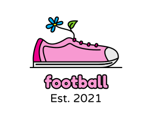 Footwear - Floral Lady Sneaker Shoe logo design