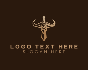 Sword - Bufallo Horn Sword logo design