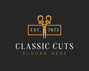 Upscale Barber Shears logo design