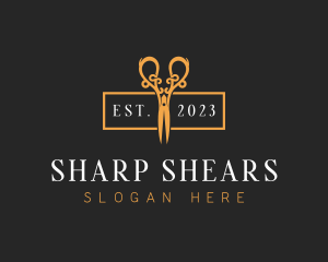 Upscale Barber Shears logo design