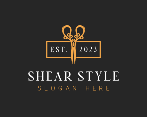 Upscale Barber Shears logo design