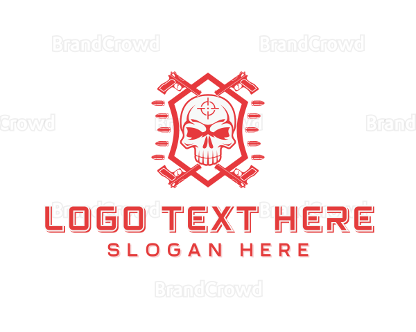 Skull Pistol Mercenary Logo