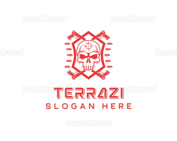 Skull Pistol Mercenary Logo