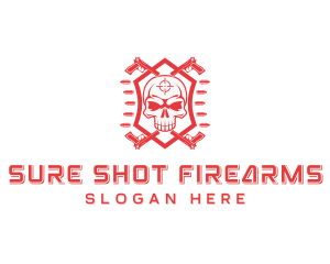 Skull Pistol Mercenary logo design