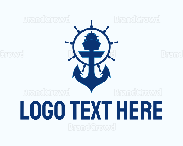 Ferry Ship Anchor Logo