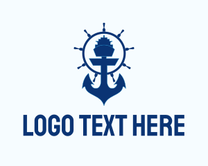 Cruise Ship - Ferry Ship Anchor logo design