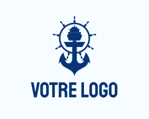 Ferry Ship Anchor  Logo