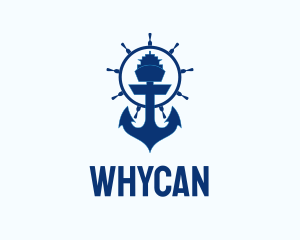 Freight - Ferry Ship Anchor logo design