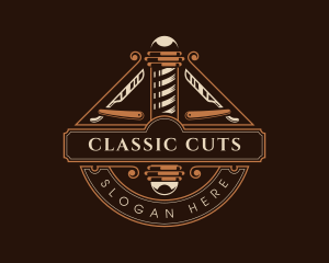 Barbershop Barber Razor logo design