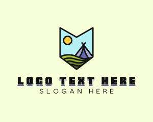 Glamping - Nature Camping Campsite logo design