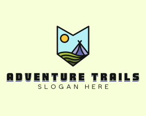 Nature Camping Campsite  logo design